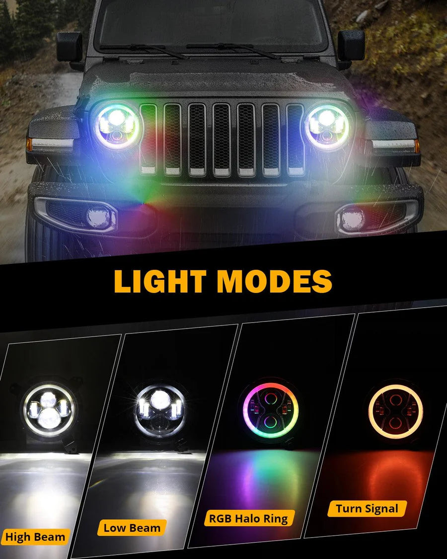 Auxbeam JL Headlights RGBW