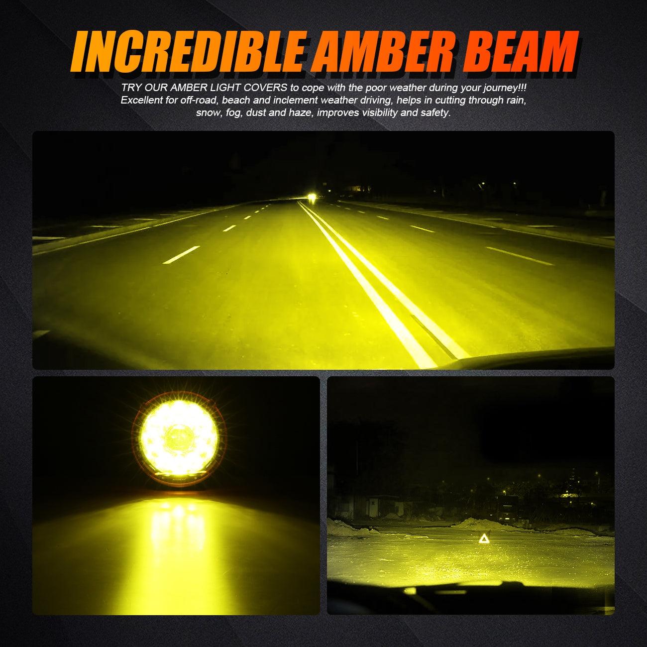 Auxbeam 7 inch Round Off Road Lights With Dual Control Switch