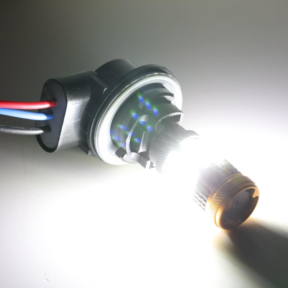 3157 7443 1157 1156 BAU15S White Amber Red LED Turn Signal DRL Brake Tail Reversing Light Bulbs LED Bulbs 56W 600% High Brightness CAN-Bus Error Free B21 Series | 2 Bulbs