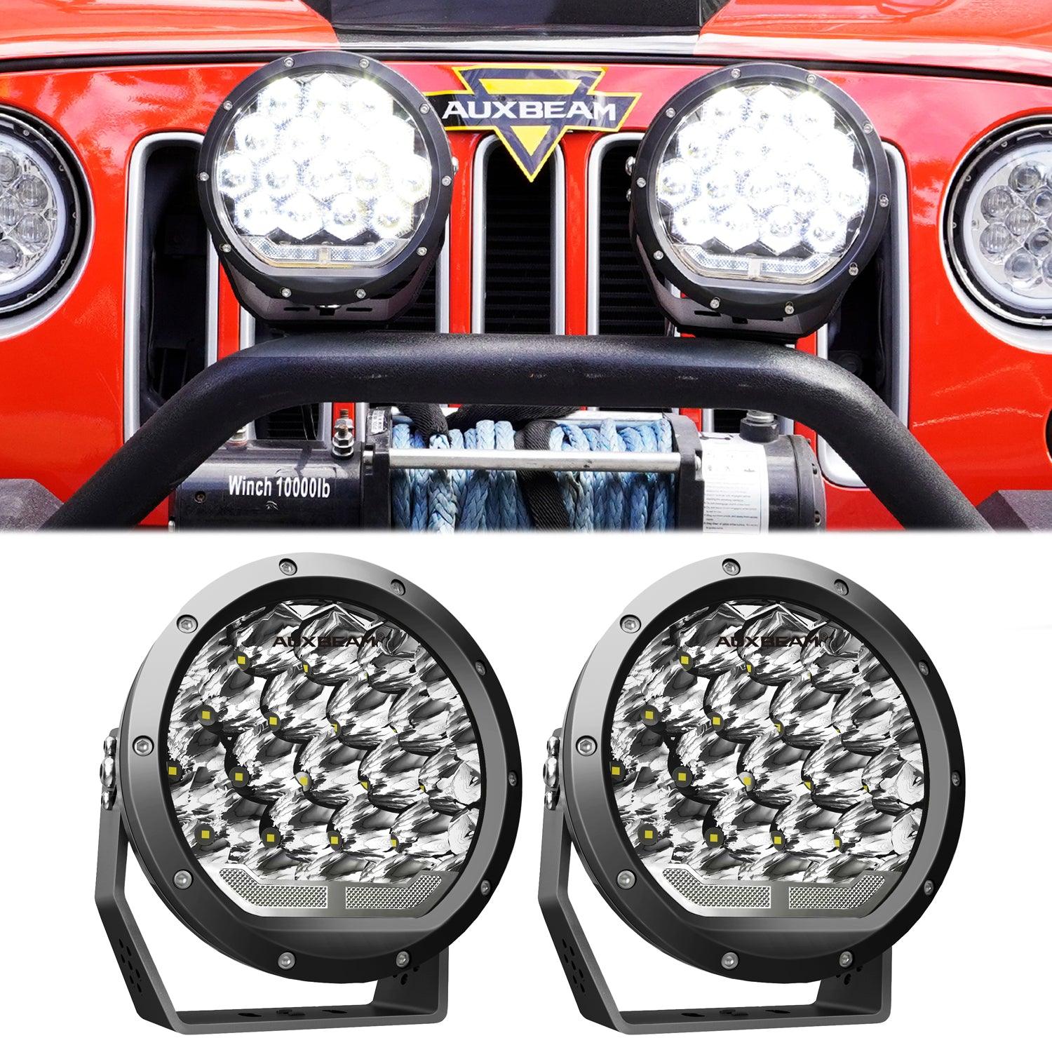Auxbeam 7 inch Round Off Road Lights With Dual Control Switch