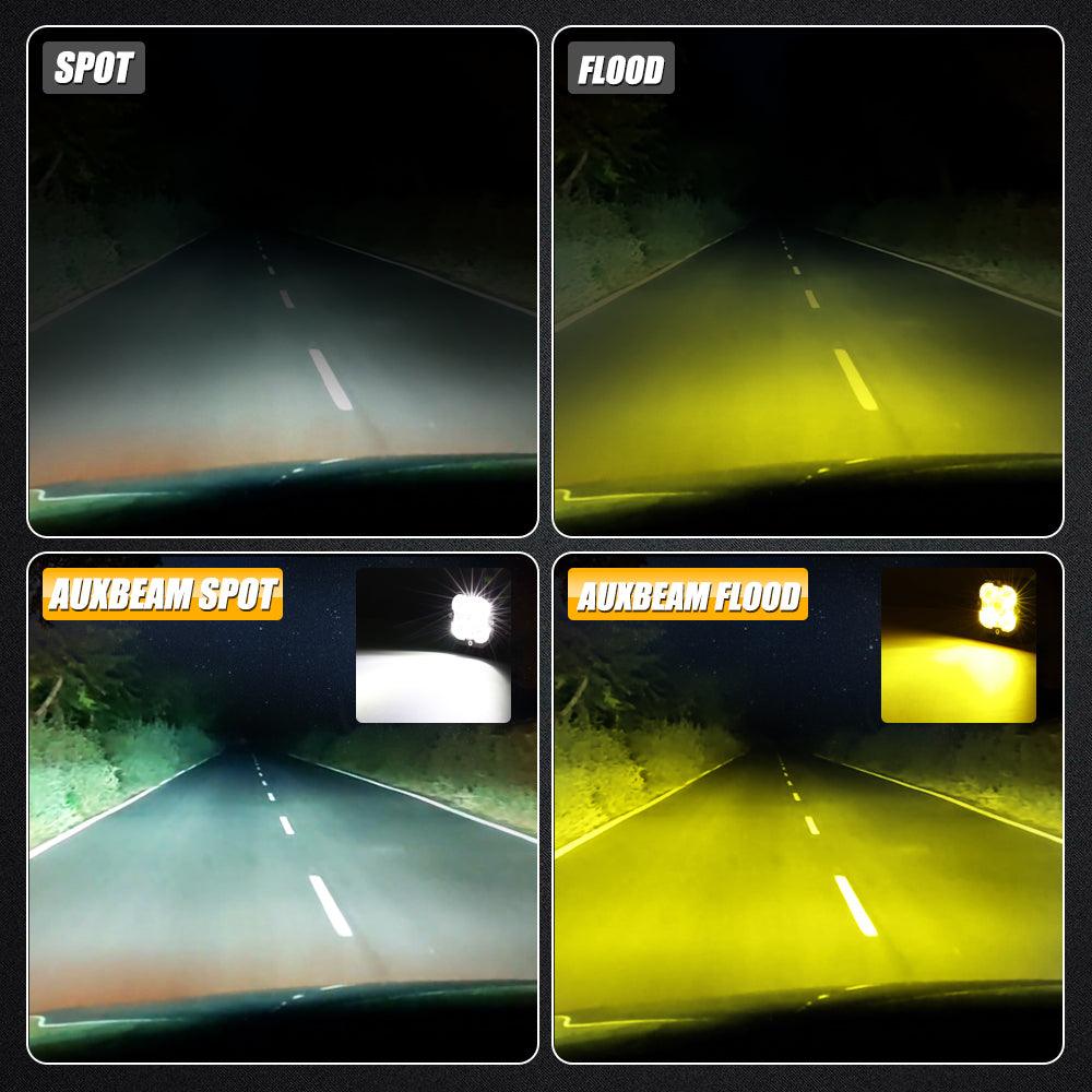 3 Inch 80W 9600LM LED Pods Lights White&Amber for CHEVROLET