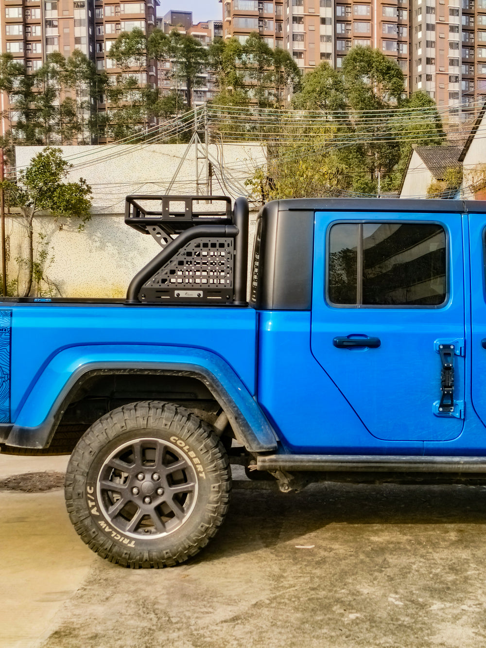 ExceedFab Roll Bar With Cargo Basket For 2020-2025 Jeep Gladiator JT