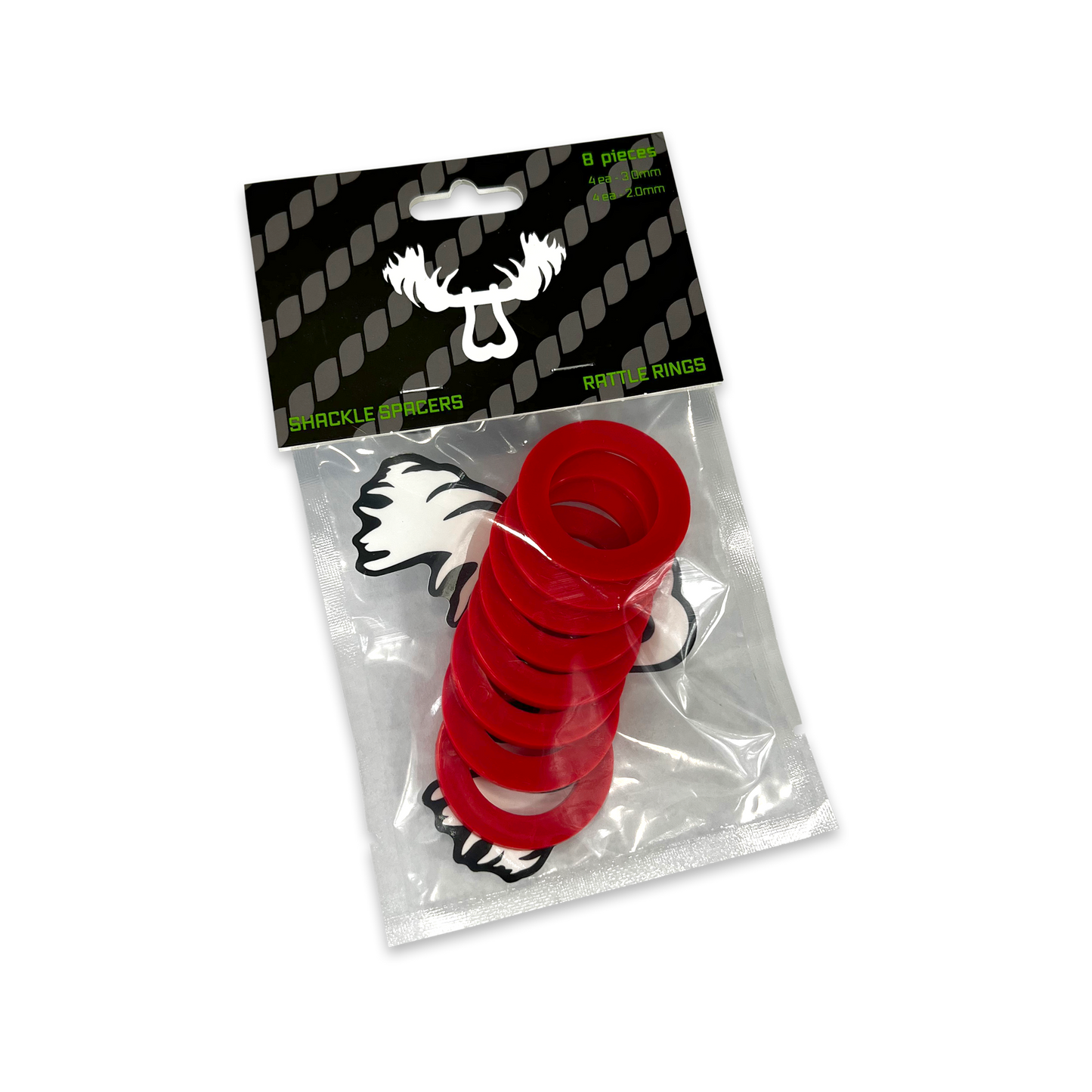 Moose Knuckle Offroad | Overlanding Recovery Shackle  Washer Isolator Spacers | Flame Red Jeep Bumper Rattle Rings