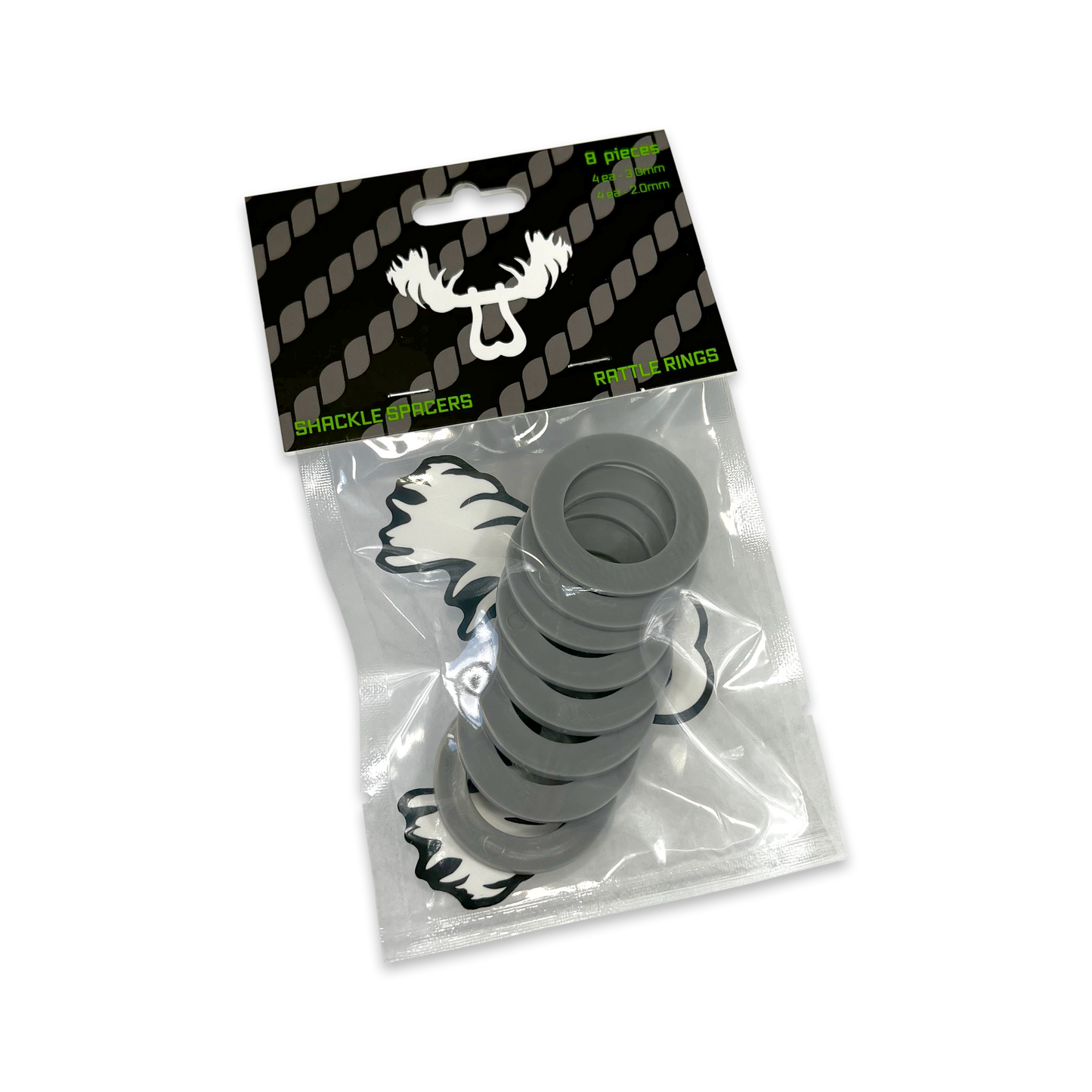 Moose Knuckle Offroad | Recovery Shackle Washer Isolator Spacers | Gun Gray Jeep Bumper Rattle Rings