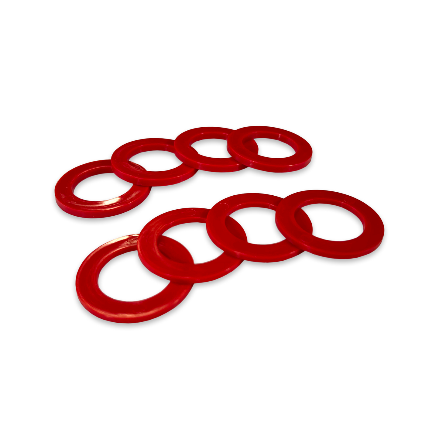 Red Shackle Washers 3mm and 2mm Thick Isolators for Overland Recovery | Moose Knuckle Offroad Rattle Rings