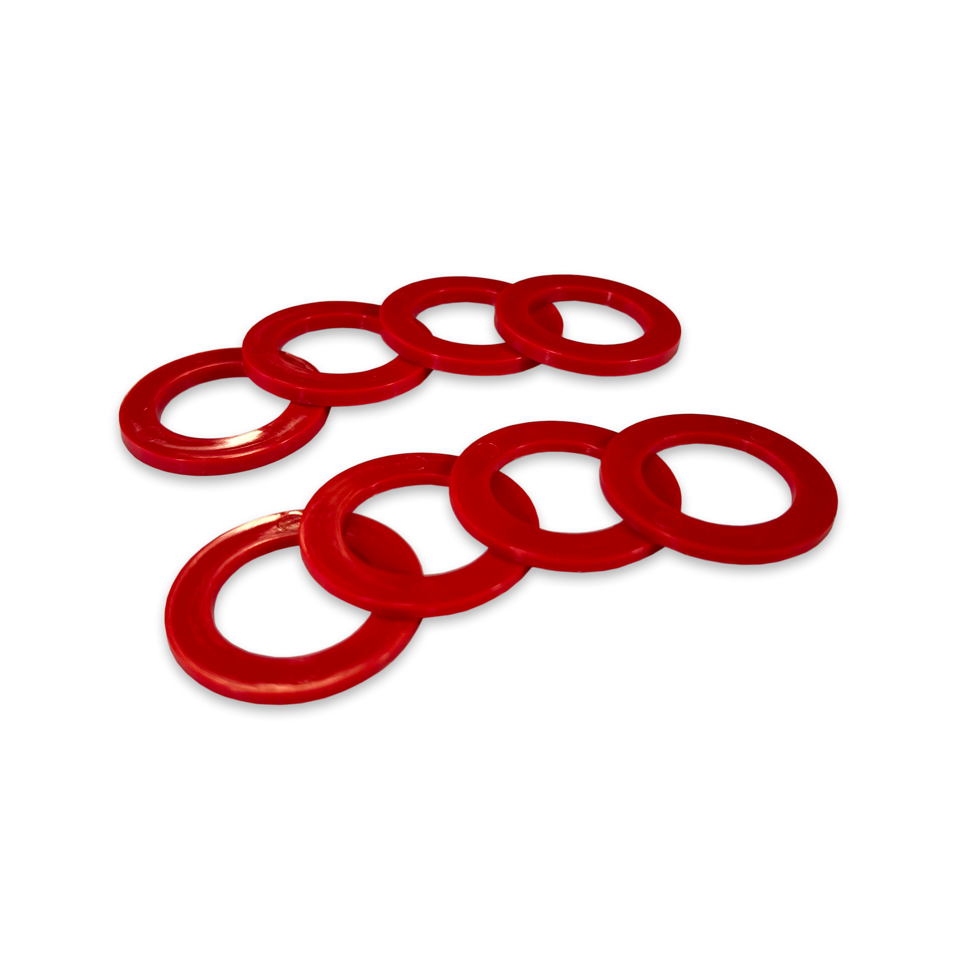 Red Shackle Washers 3mm and 2mm Thick Isolators for Overland Recovery | Moose Knuckle Offroad Rattle Rings
