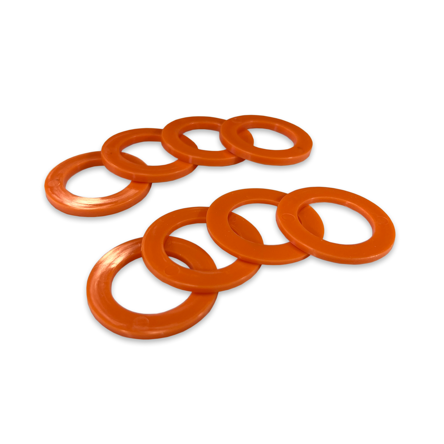 Orange Shackle Washers 3mm and 2mm Thick Isolators for Overland Recovery | Moose Knuckle Offroad Rattle Rings