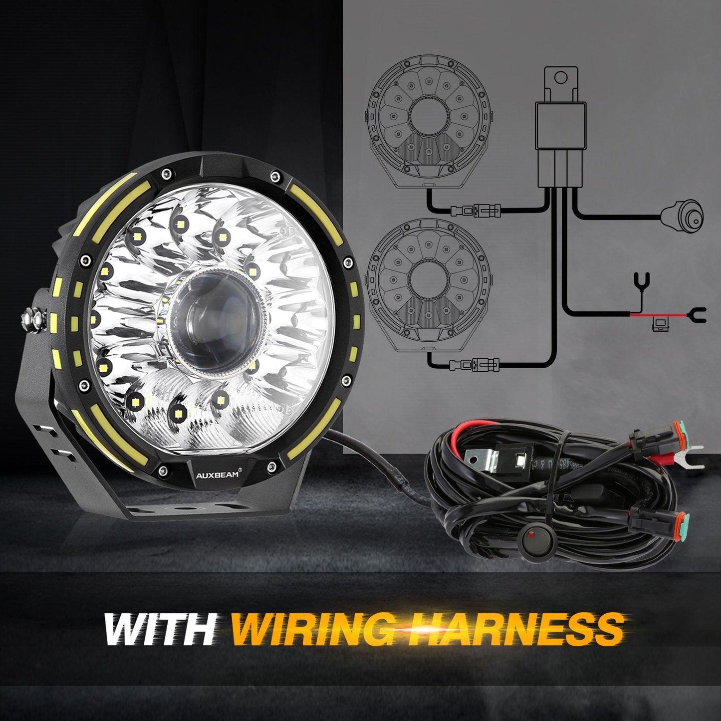 360 PRO Series 7 INCH/9 INCH 360-PRO Series Offroad LED Driving Lights+Amber/Black Covers(Optional)