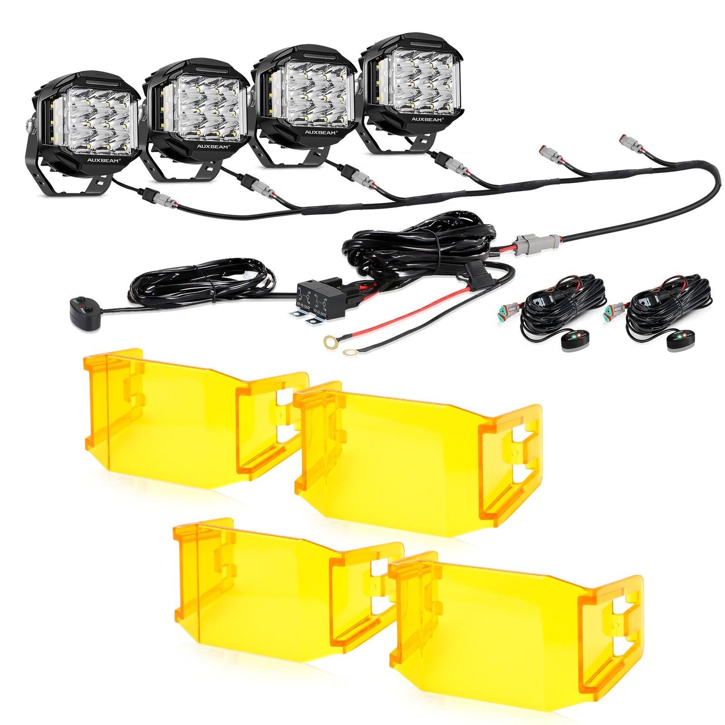 V-MAX Series | 5 Inch 168W 16440LM Combo Beam Side Shooter LED Round Pod Lights with Amber DRL