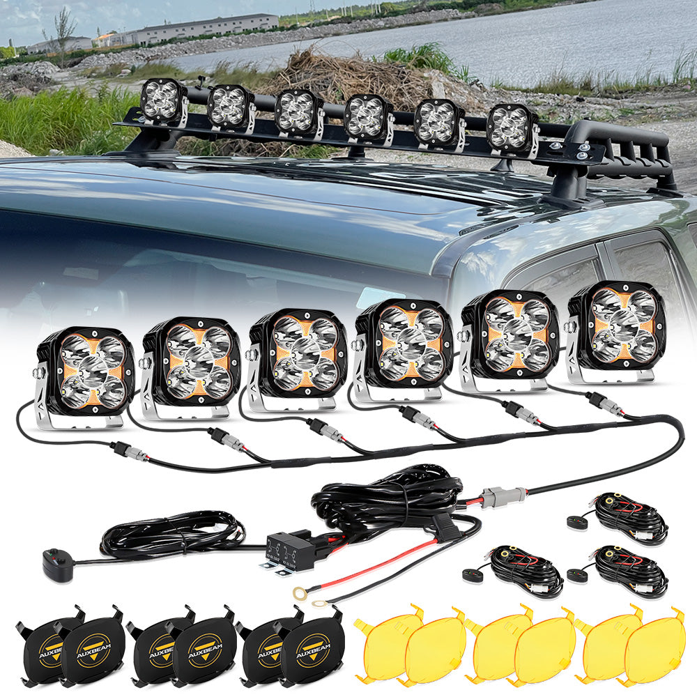 XP-ULTRA Series 4.5 Inch Spot Beam LED Pod Lights Off Road Lights with Amber DRL