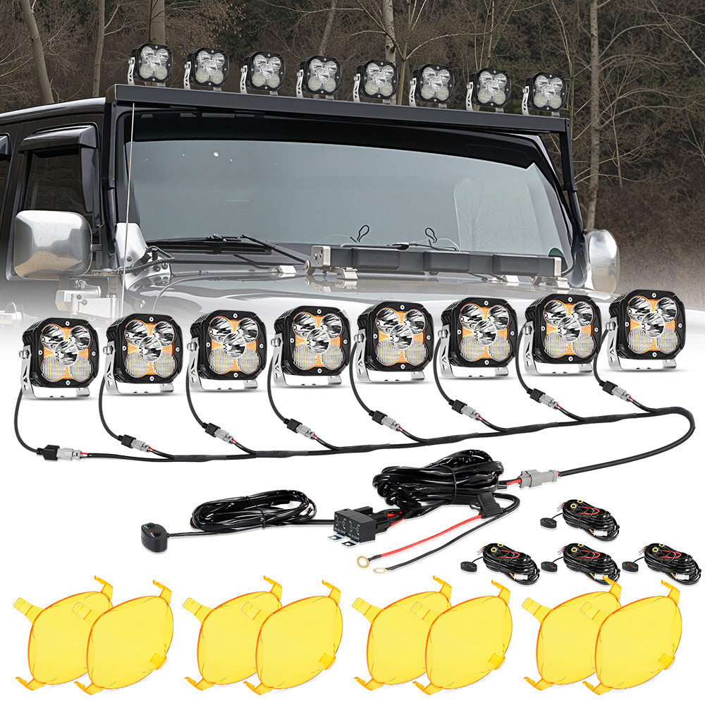 XP-ULTRA Series 4.5 Inch LED Pod Lights Off Road Lights with Amber DRL