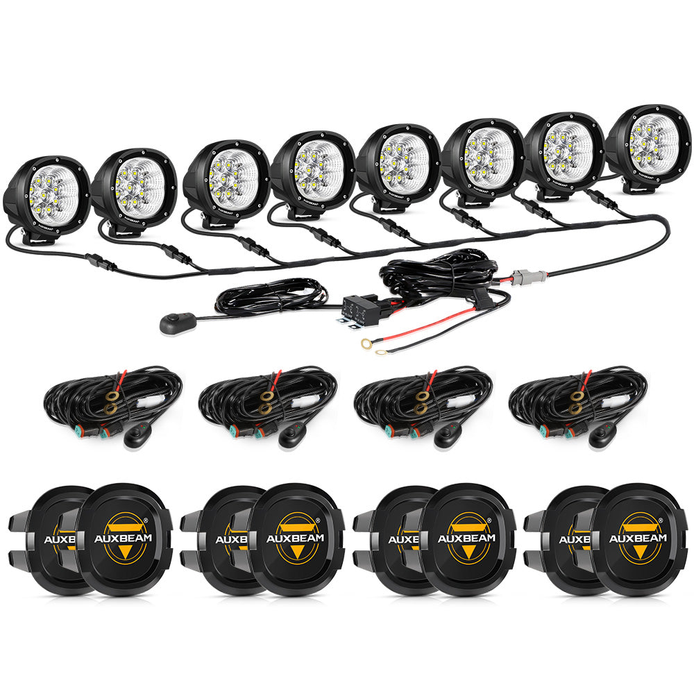 P4 Series | 4 Inch 90W 9000LM Round LED Driving Lights Flood White Pod Lights