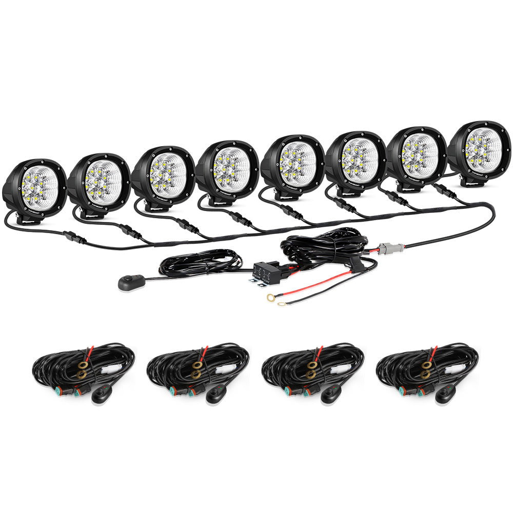 P4 Series | 4 Inch 90W 9000LM Round LED Driving Lights Flood White Pod Lights