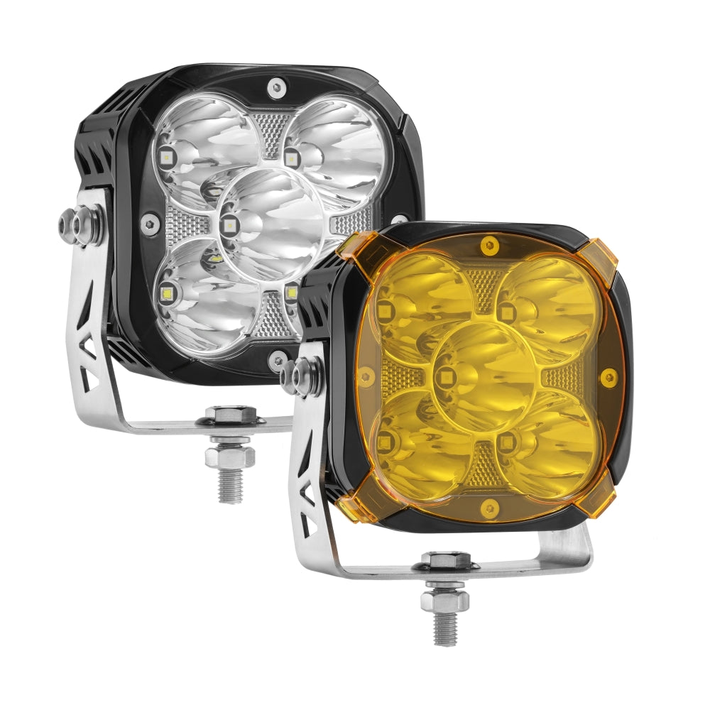 XP-ULTRA Series 4.5 Inch Spot Beam LED Pod Lights Off Road Lights with Amber DRL