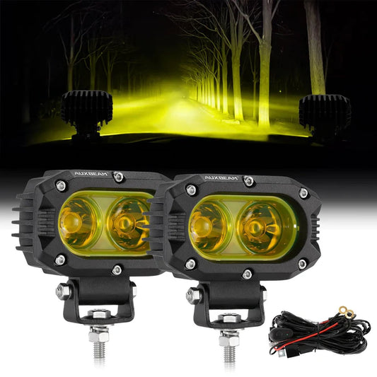 Auxbeam R4 Series | 4 Inch 60W LED Pods Light Flood Beam Amber Light