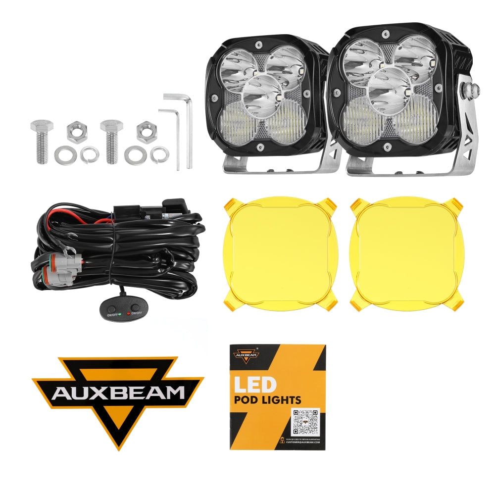 XP-ULTRA Series 4.5 Inch LED Pod Lights Off Road Lights with Amber DRL
