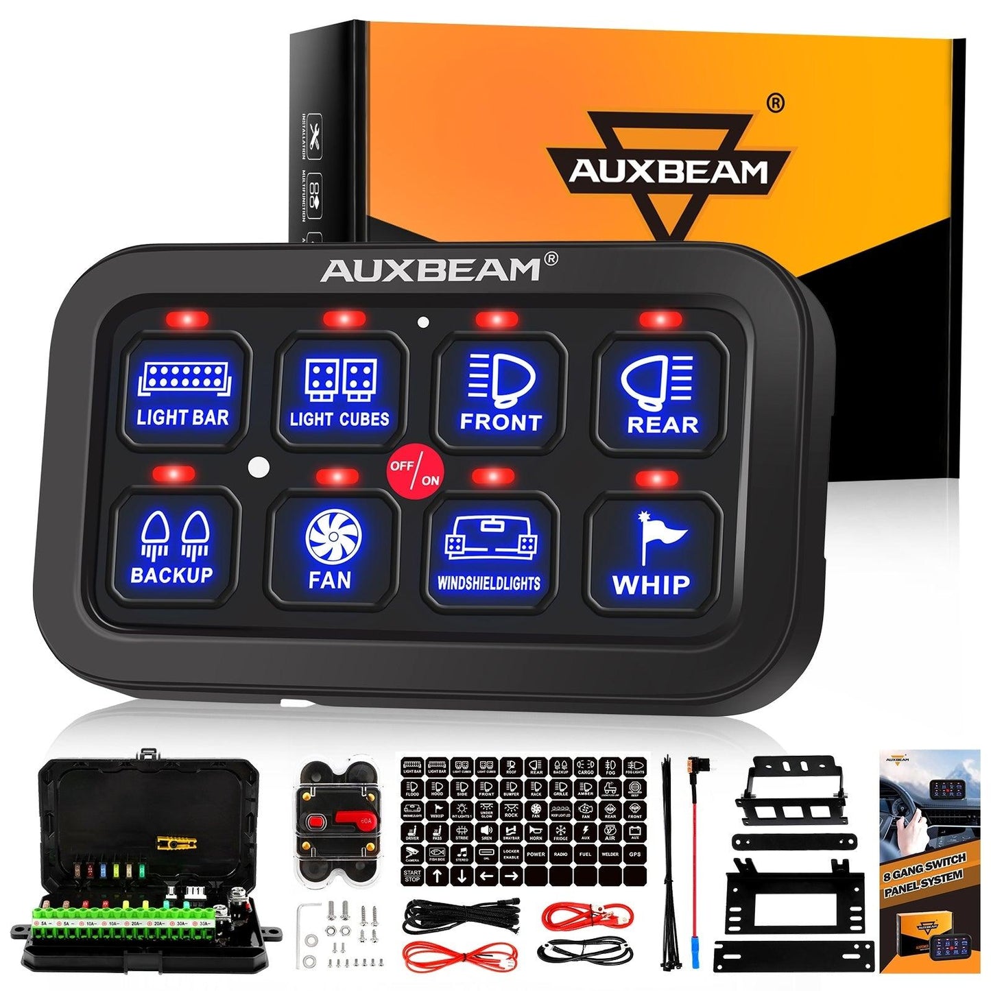 6/8 Gang LED Switch Panel, Off Road Light Controller