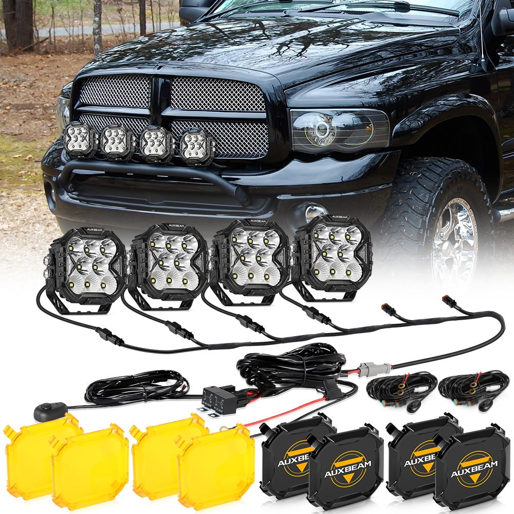 Auxbeam CUBE-Z Series 4 Inch LED Pod Lights Off Road Lights with White DRL & Amber Turn Signal Lights Auxbeam CUBE-Z Series 4 Inch LED Pod Lights Off Road Lights with White DRL & Amber Turn Signal Lights