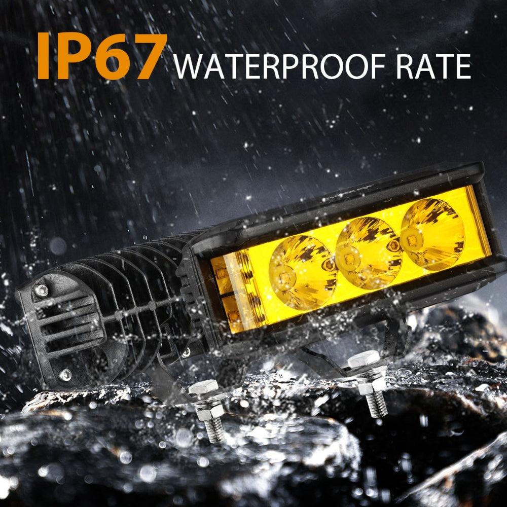 R5 Series | 5 Inch 68W Amber Square Side Shooter Spot Beam LED Pod Lights LED Light Bar
