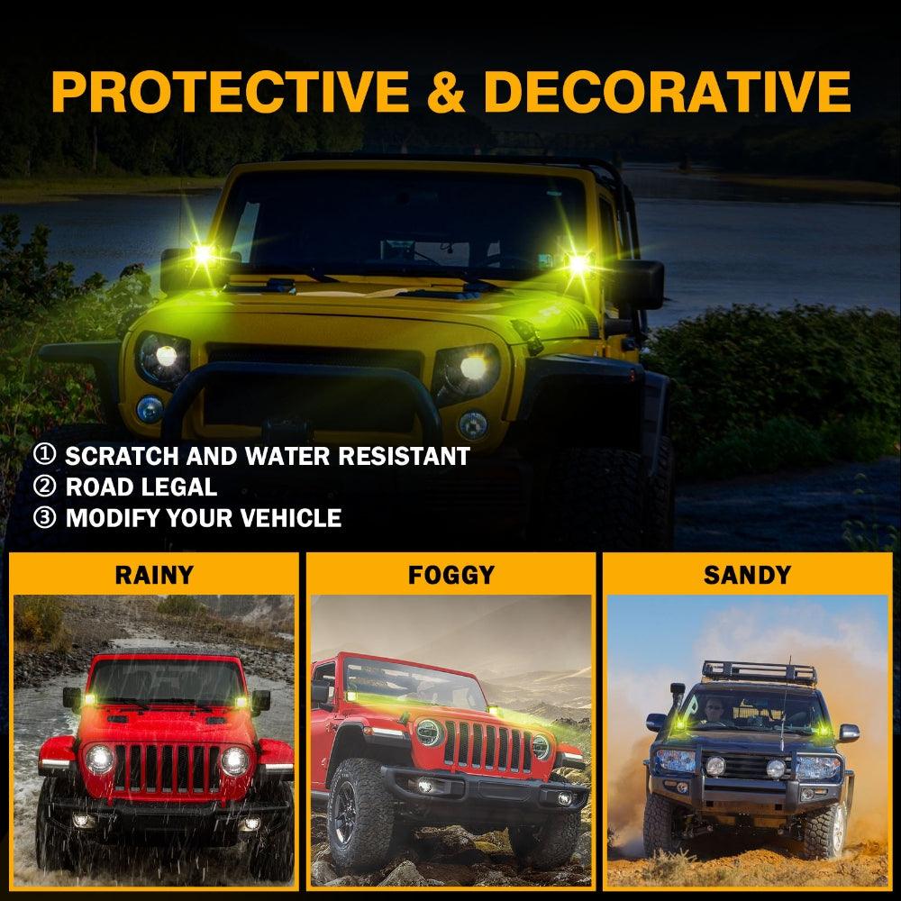 3 inch Amber LED Cube Light Covers for LED Pods Square Offroad Lights Lake and Trail Accessories 3 inch Amber LED Cube Light Covers for LED Pods Square Offroad Lights Lake and Trail Accessories