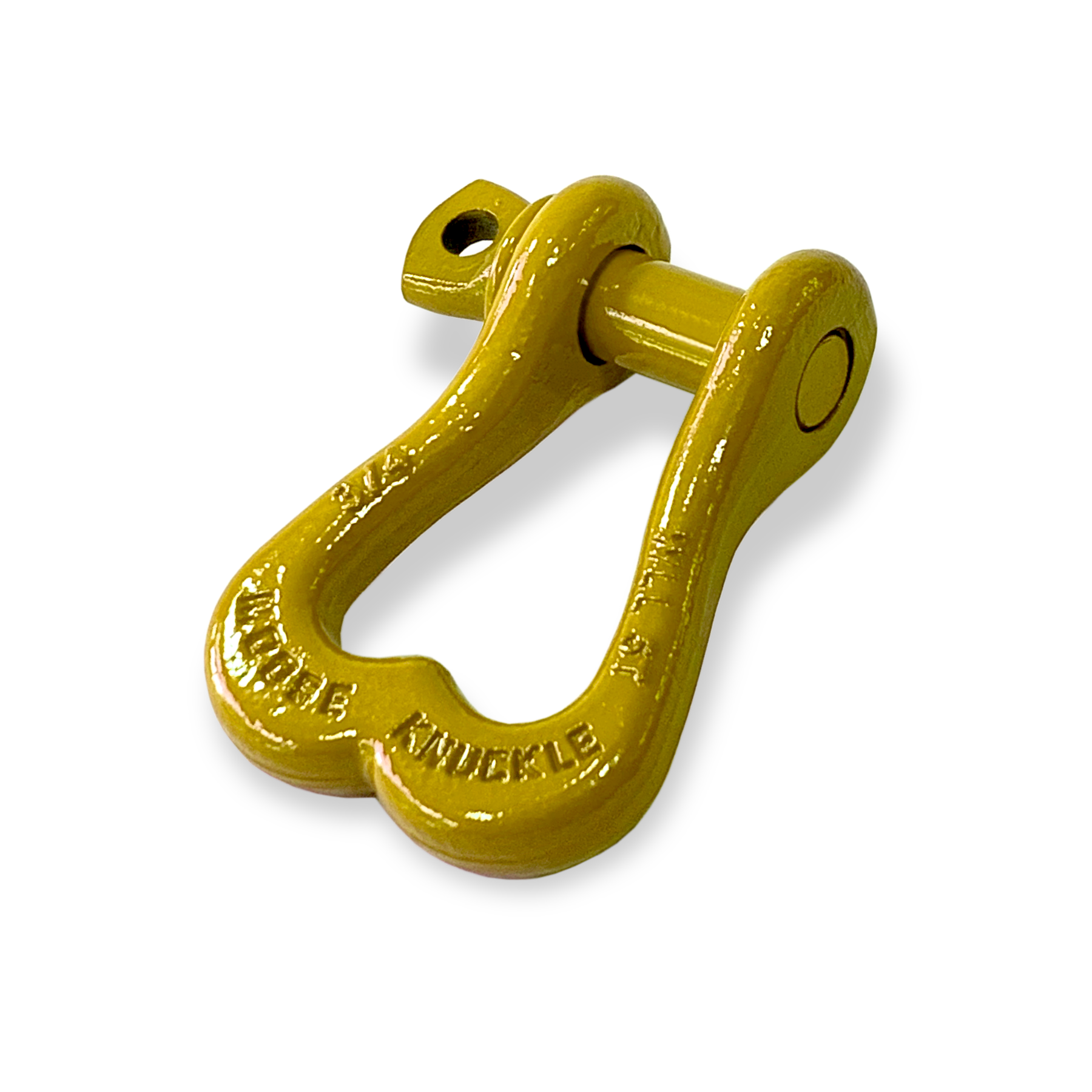 Moose Knuckle XL Detonator Yellow Powder Coated Colored Shackle for Tow Straps, Off Roading and Truck Nuts Vehicle Recovery