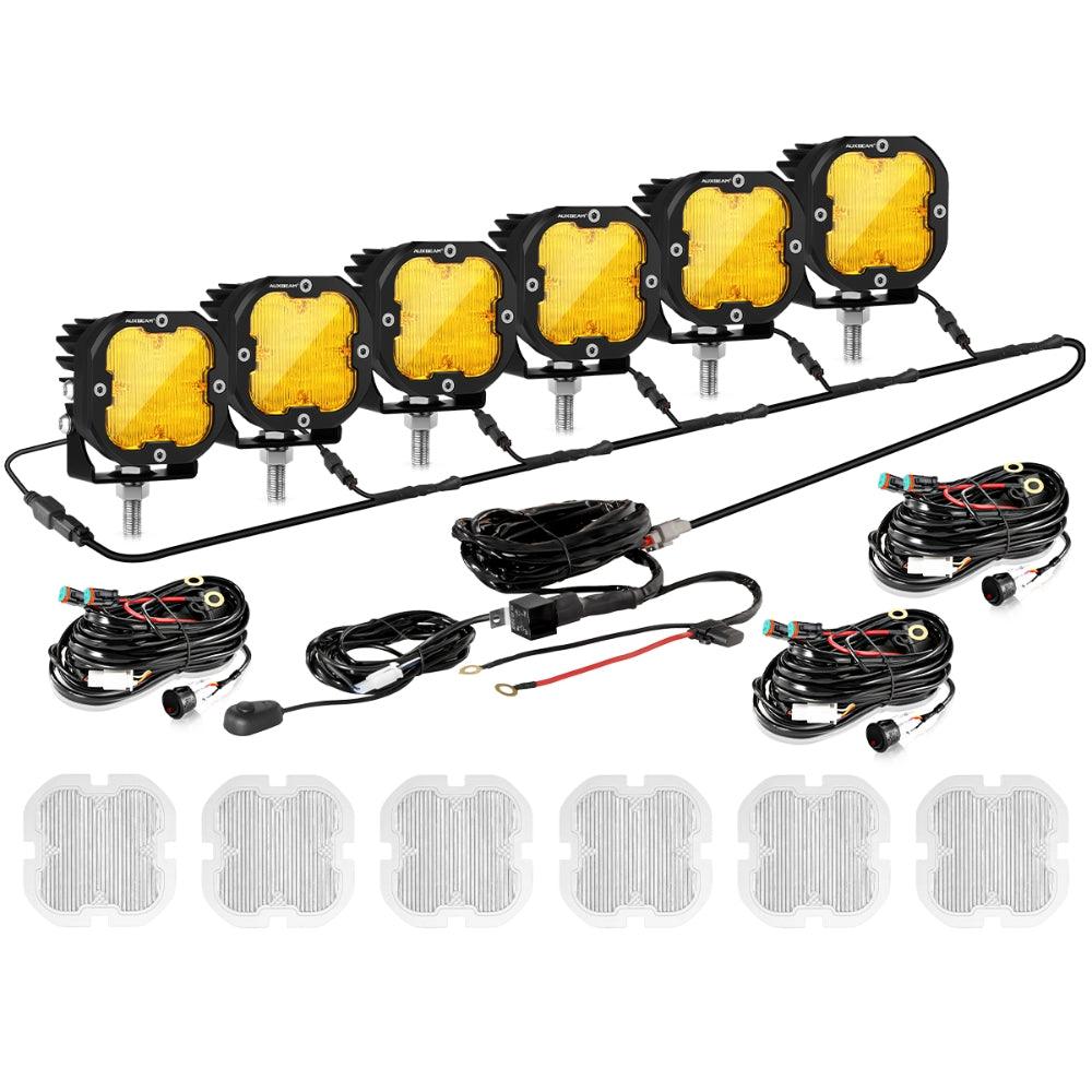 XP-ULTRA Series 3 Inch 80W Flood Beam LED Pods Amber&White Offroad Lights