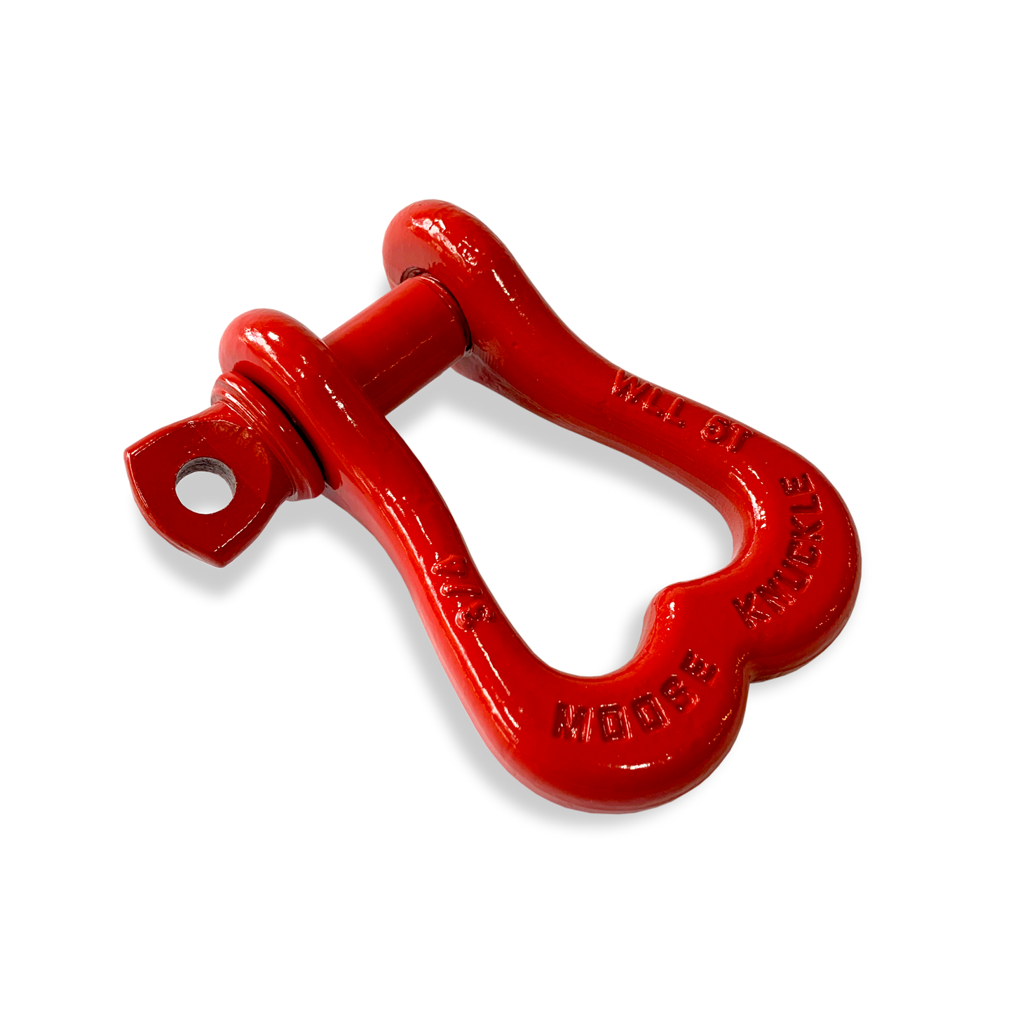 Moose Knuckle XL Flame Red Bow D-Ring 3/4" Shackle for Off-Road Closed Loop 4x4 and SxS Vehicle Recovery