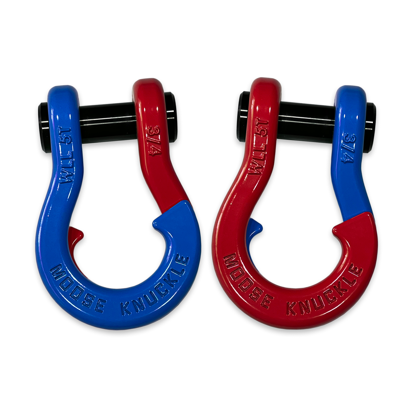 Jowl Recovery Split Shackle 3/4 in Blue Balls and Flame Red Combo