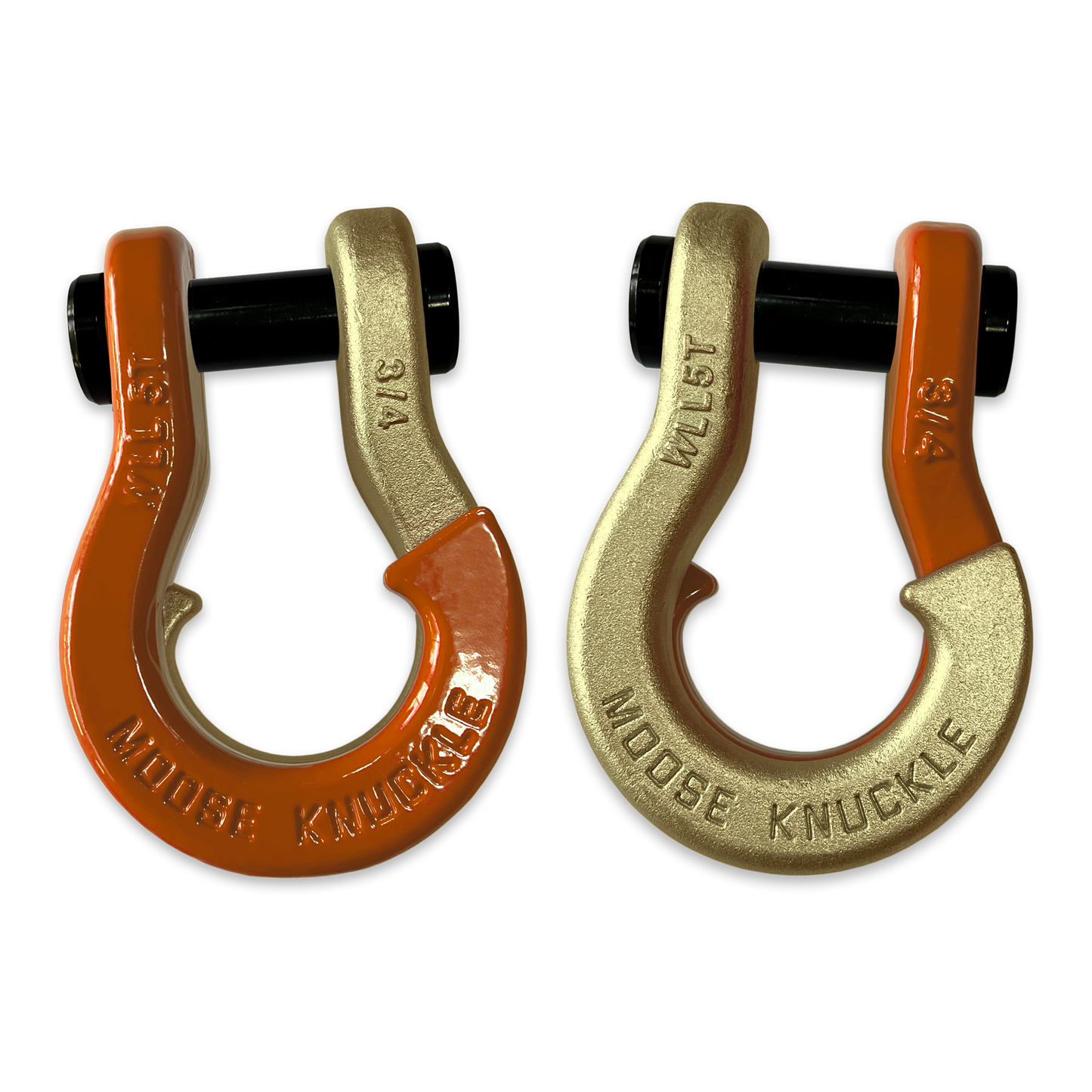 Jowl Recovery Split Shackle in Obscene Orange and Brass Knuckle Combo