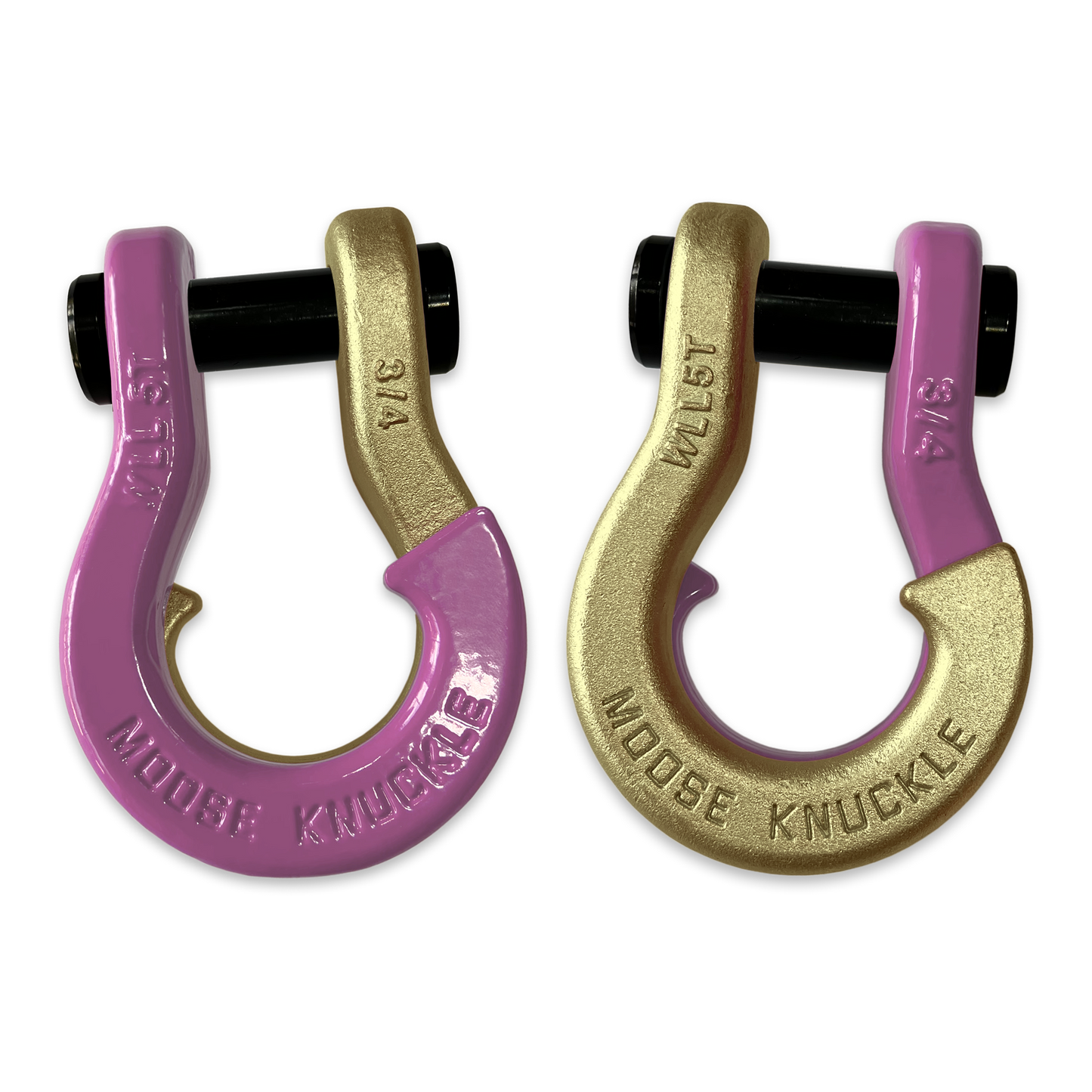 Jowl D-Ring Tow Recovery Shackle (Pretty Pink and Brass Knuckle Combo)