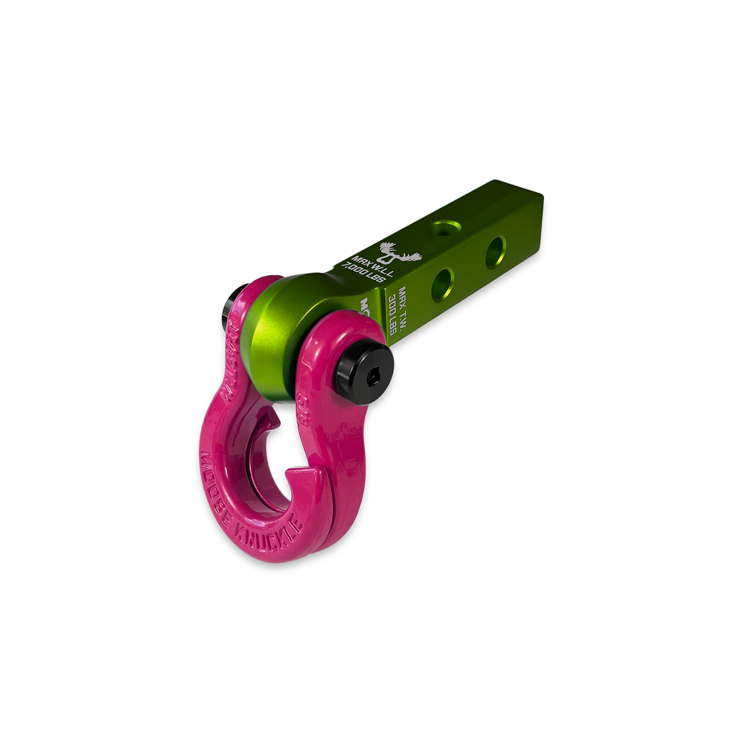 Jowl 5/8 Split Shackle & 1.25 Receiver (Bean Green and Pogo Pink)