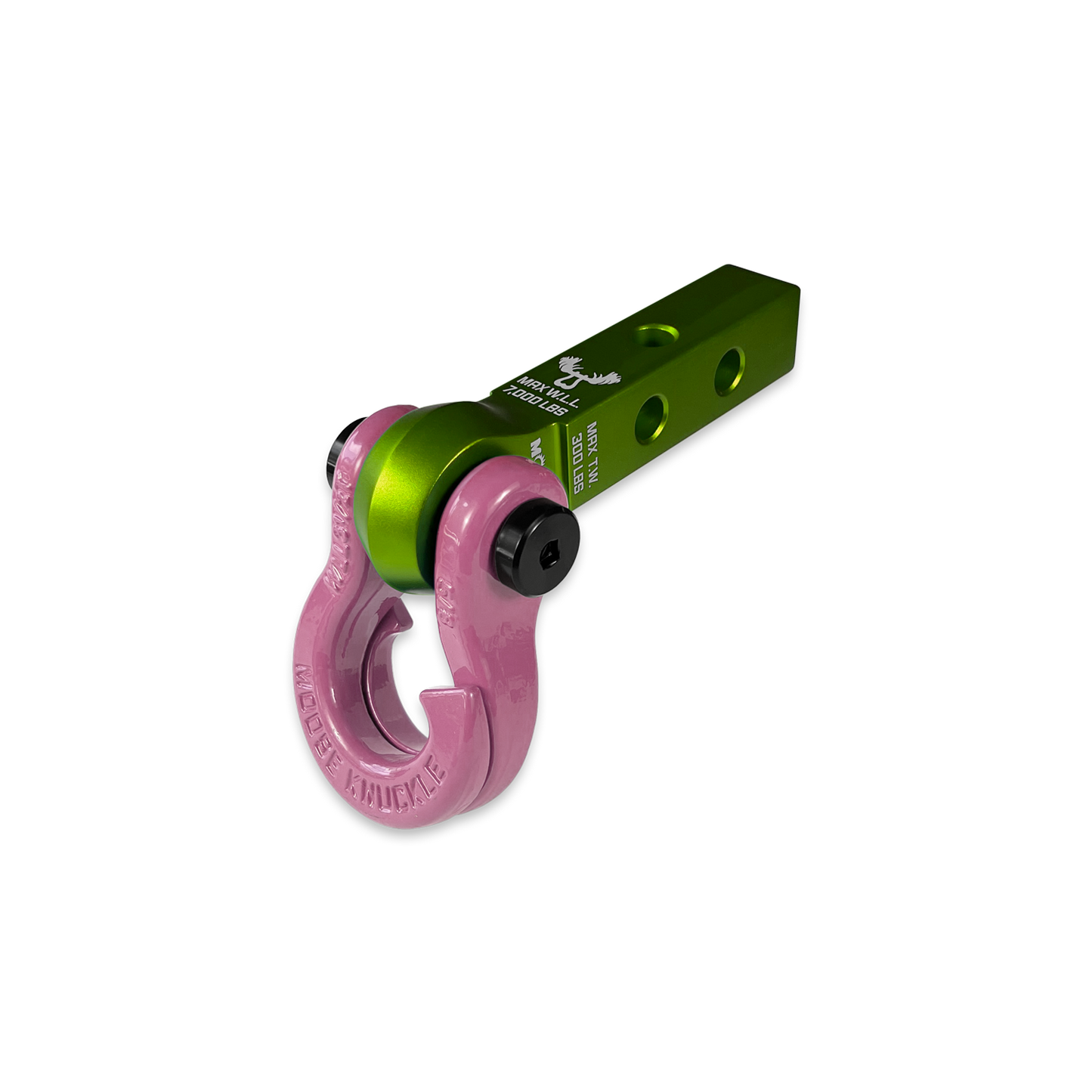 Jowl 5/8 Split Shackle & 1.25 Receiver (Bean Green and Pretty Pink)