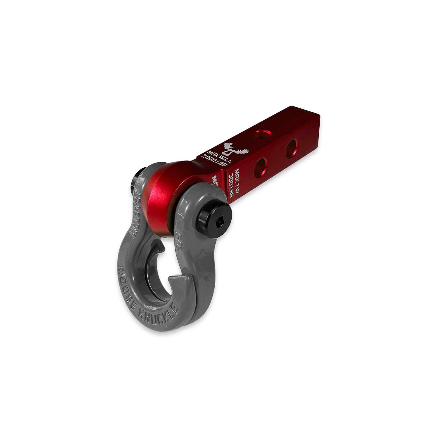 Jowl 5/8 Split Shackle & 1.25 Receiver (Red Rum and Gun Gray) Right
