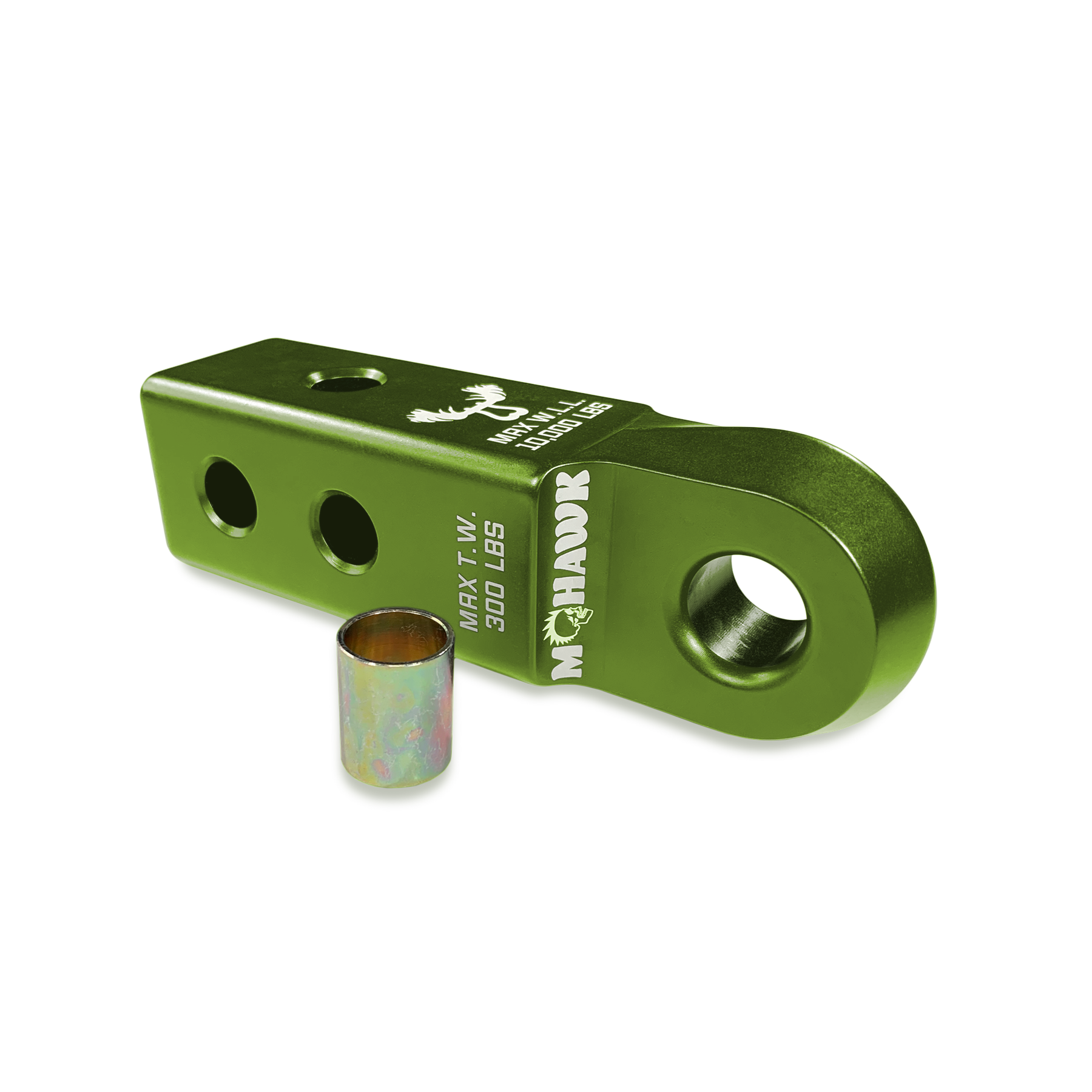 Bean Green Moose Knuckle Offroad Mohawk 2.0 Bow Strongest Shackle Receiver for Soft Shackles, 3/4" Shackles and Closed Loop Vehicle Recovery Class I/II Hitch Ball