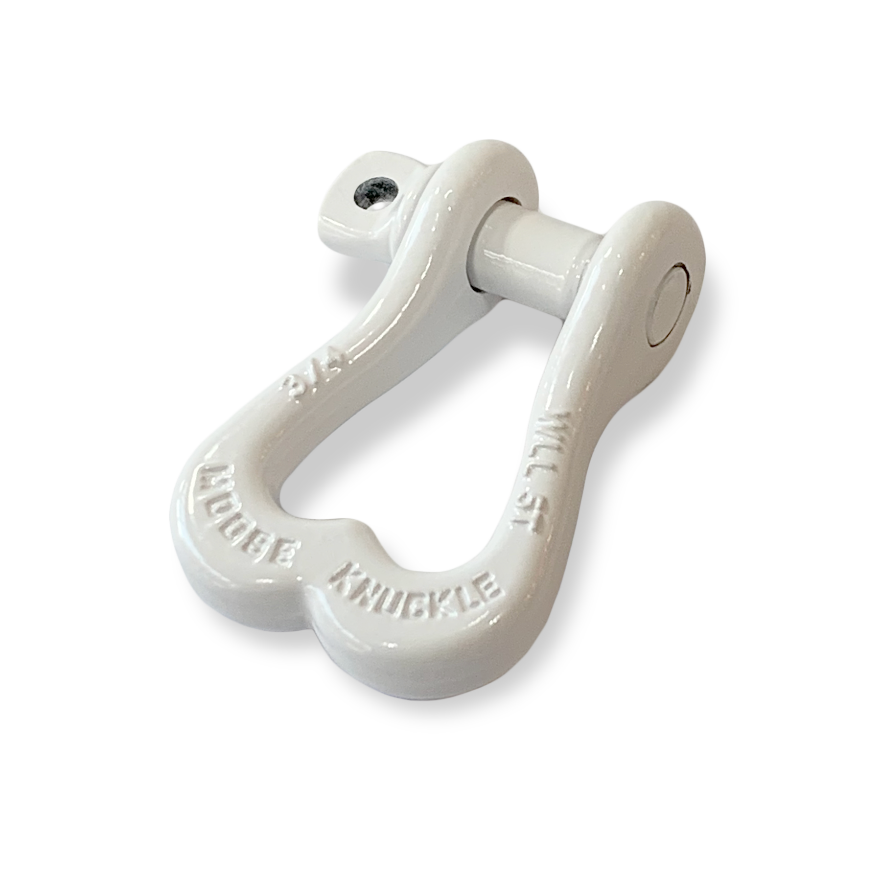 Moose Knuckle XL Pure White Powder Coated Colored Shackle for Tow Straps, Off Roading and Truck Nuts Vehicle Recovery
