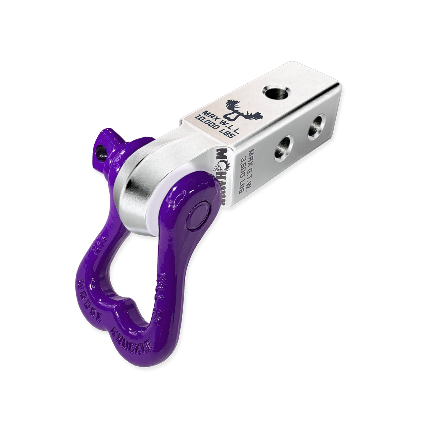 Atomic Silver Soft Shackle Hitch Receiver Purple Grape Escape D-Ring