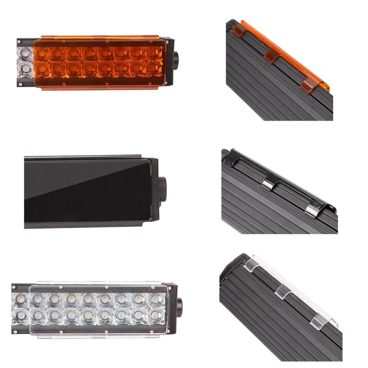 3''/6''/8'' Black/Amber/Clear PC Protective Lens for Light Bar